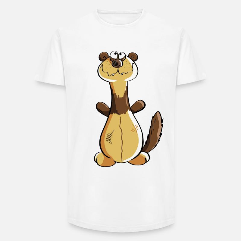 Freches Frettchen Comic - Geschenk - Iltis - Long Fit Männer T-Shirt - Weiß