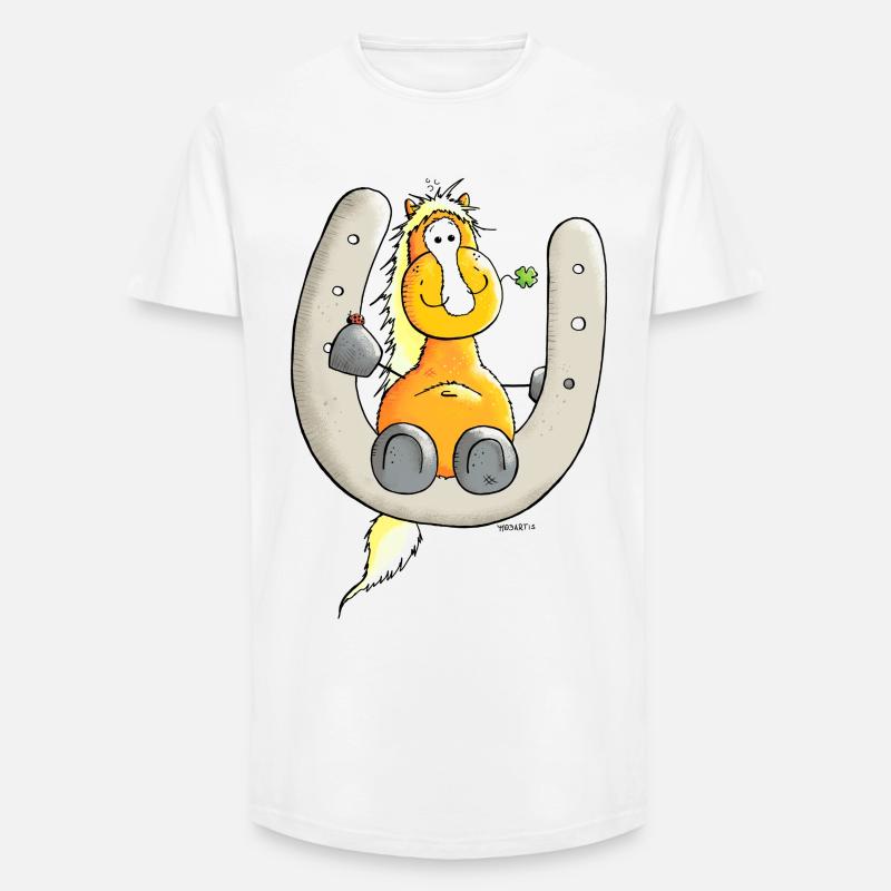 Glückspferd - Pferd - Glück - Long Fit Männer T-Shirt - Weiß