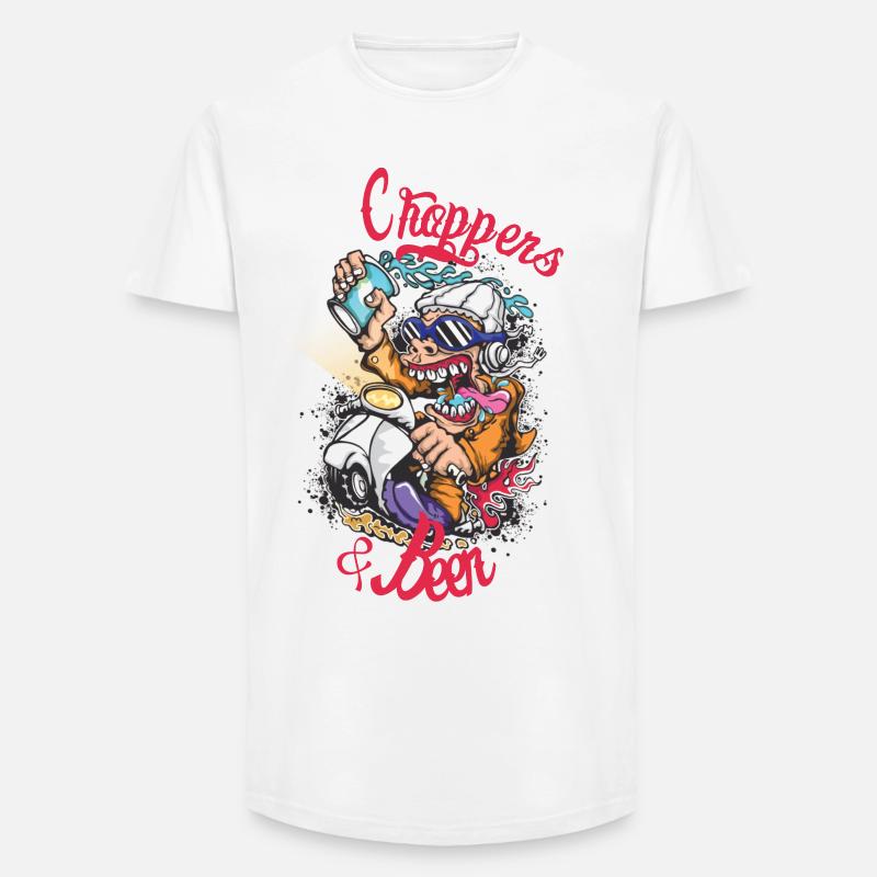 Choppers Crew Affe Roller - Long Fit Männer T-Shirt - Weiß