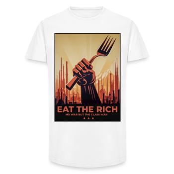 Eat The Rich No War But Class War - Long Fit Männer T-Shirt - Weiß - Vorne - AI Model Male 185 light (185cm)