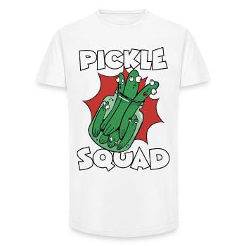Pickle Squad Gurken Team Gurkenglas Gurkentruppe - Long Fit Männer T-Shirt - Weiß - Vorne - AI Model Male 185 light (185cm)