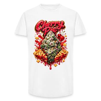 Cherry Pie Graffiti Print - T-shirt coupe longue homme - blanc - Devant - AI Model Male 185 light (185cm)