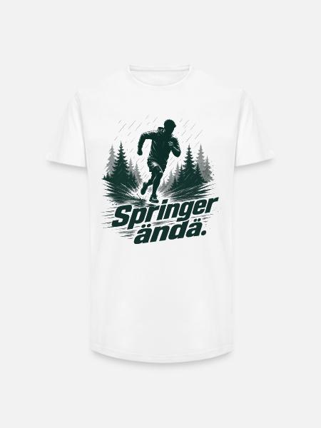 Winter Running Sweden - Springer Ändå Motivation - Long Fit Men's T-Shirt - white
