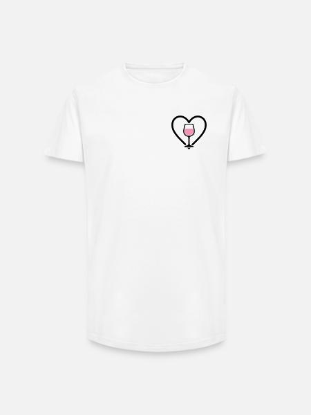 Heart + Rosé Wine – Rosé Lover - Long Fit Men's T-Shirt - white