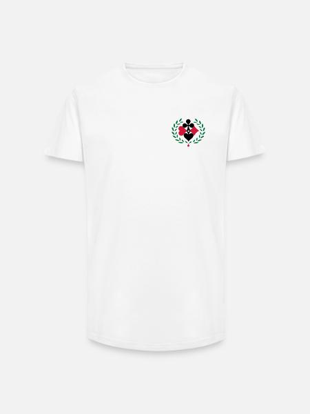 Jeu de poker - T-shirt coupe longue homme - blanc
