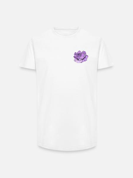 Lila Pfingstrose Linienkunst - Long Fit Männer T-Shirt - Weiß