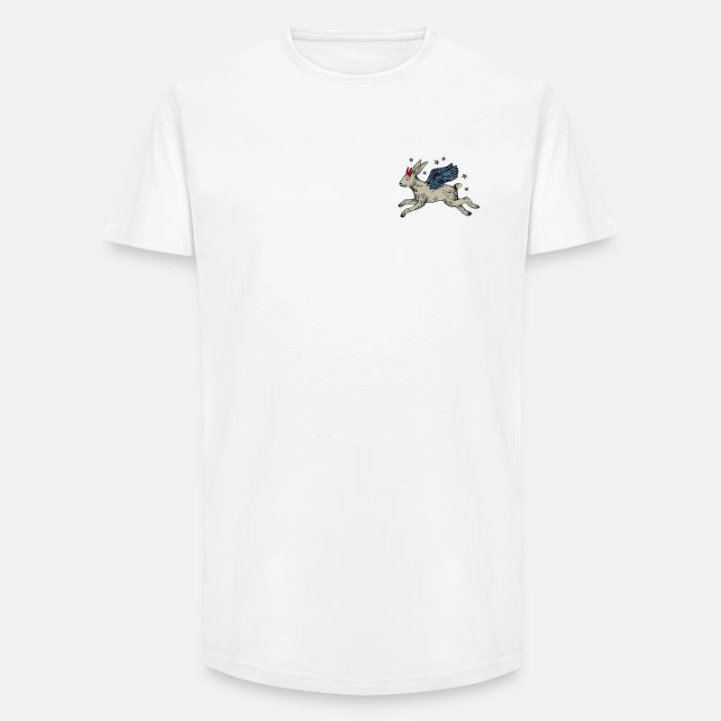 Bevinget hare i stjerneflyvning - Long fit herre T-shirt - hvid