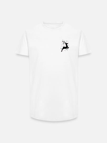 leaping reindeer - Long Fit Men's T-Shirt - white