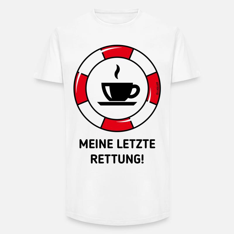 Meine Letzte Rettung! (Kaffee Kaffeetrinker POS3C) - Long Fit Männer T-Shirt - Weiß