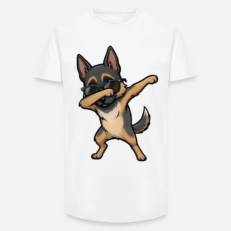 Dabbing Deutscher Schäferhund - Long Fit Männer T-Shirt - Weiß
