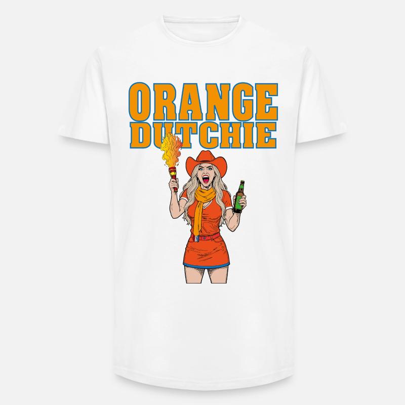 orangedutchie - Long Fit Männer T-Shirt - Weiß