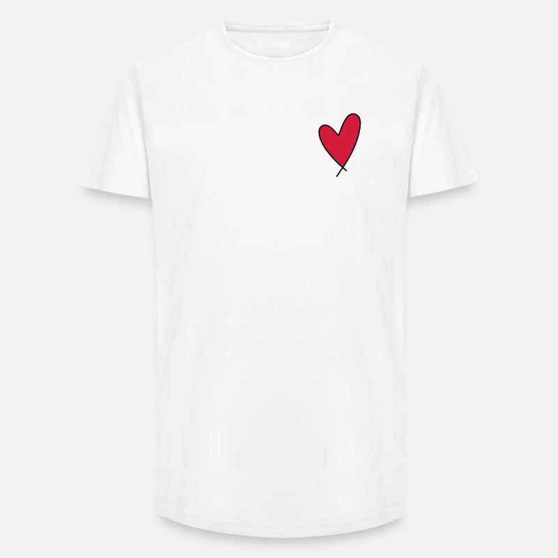 Symbol Herz - Long Fit Männer T-Shirt - Weiß