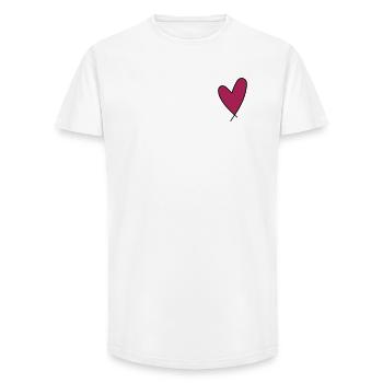Heart - Long Fit Men's T-Shirt - white - Front - AI Model Male 185 light (185cm)