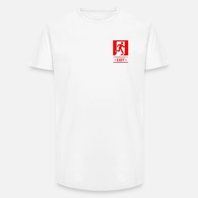 Emergency EXIT Basic Red - Long Fit Men's T-Shirt - white