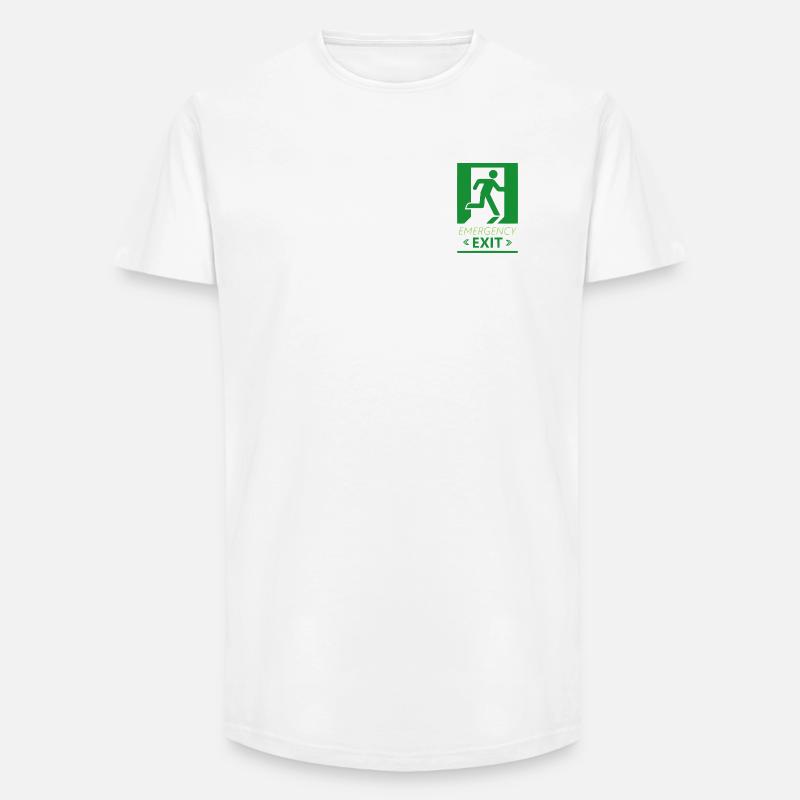 Emergency Exit Basic Green - Long Fit Men's T-Shirt - white