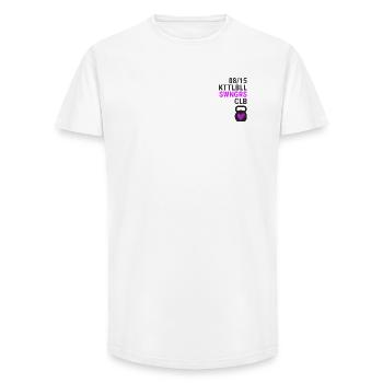Kettlebell Herz Swingers 08/15 - Long Fit Männer T-Shirt - Weiß - Vorne - AI Model Male 185 light (185cm)