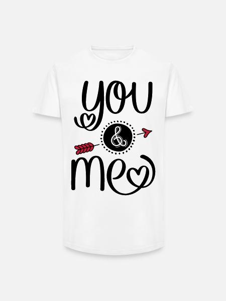 You and Me - Long Fit Men's T-Shirt - white