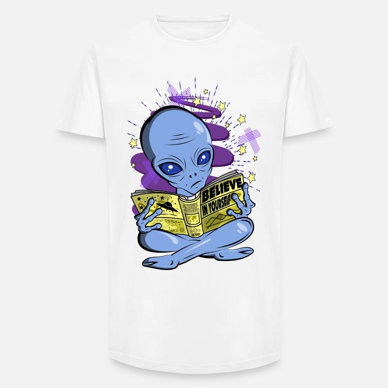 Alien - Glaube an dich selbst - Long Fit Männer T-Shirt - Weiß