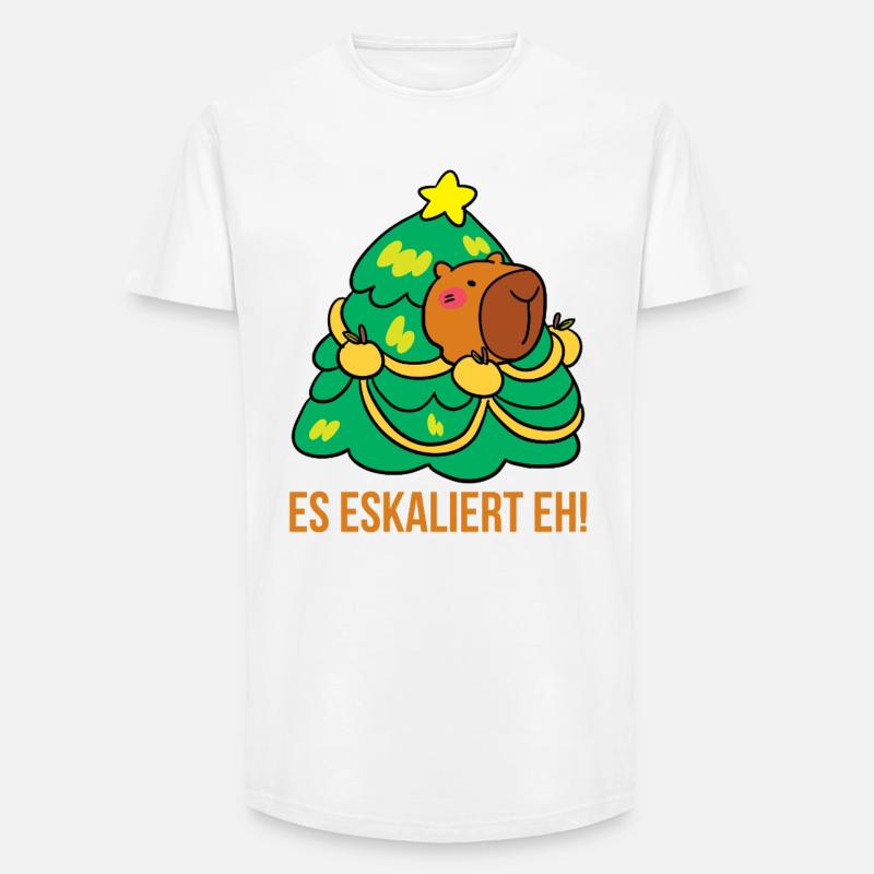 Es eskaliert eh! - Long Fit Männer T-Shirt - Weiß