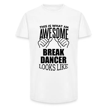 Breakdance - T-shirt coupe longue homme - blanc - Devant - AI Model Male 185 light (185cm)