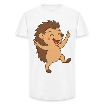 Bébé hérisson dansant petit ami - T-shirt coupe longue homme - blanc - Devant - AI Model Male 185 light (185cm)