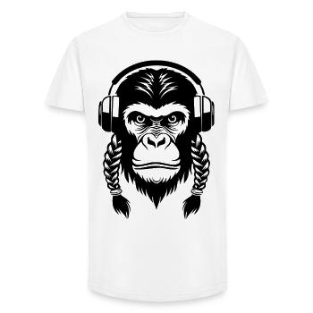 Prime Monkey Head Soundwave Edition Shirt - Long Fit Men's T-Shirt - white - Front - AI Model Male 185 light (185cm)
