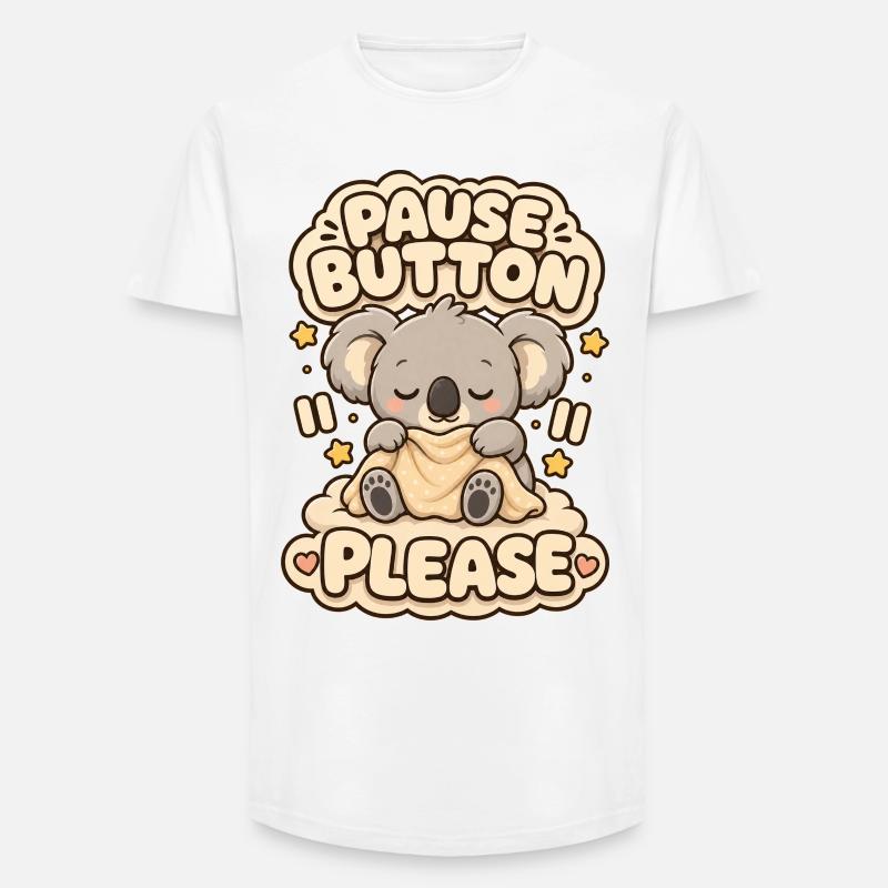 Pause Button Please Koala - Long Fit Männer T-Shirt - Weiß