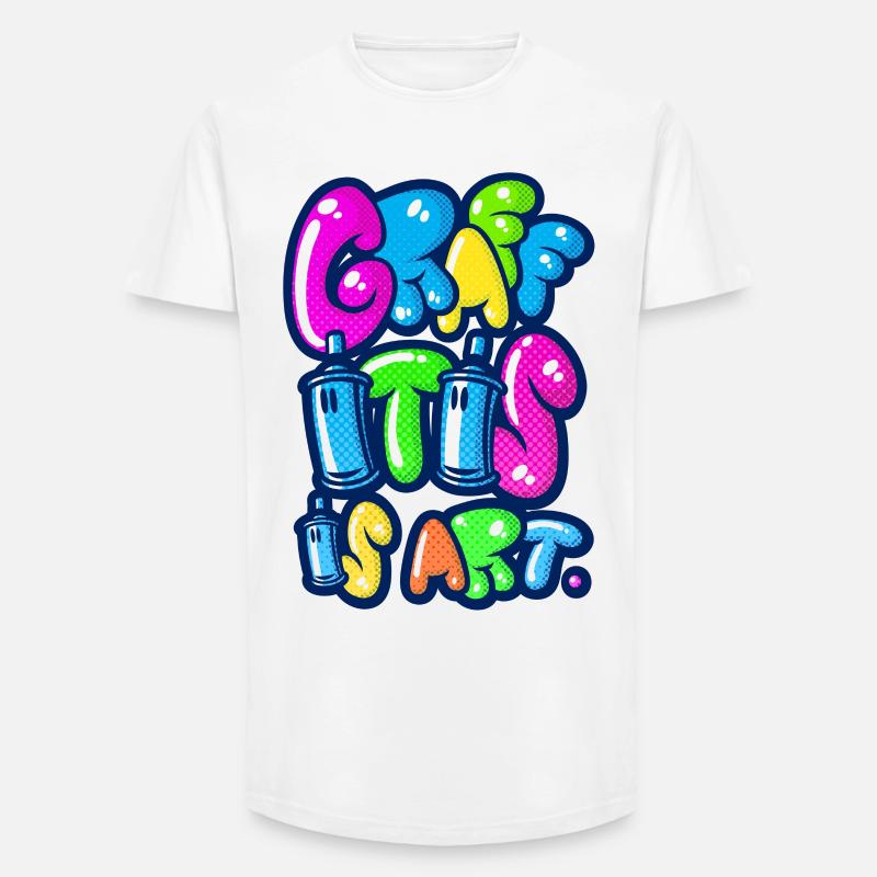 Graffitis Kunst multi - Long Fit Männer T-Shirt - Weiß