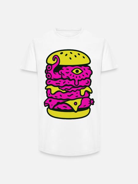 Monsterburger im Pop-Art Stil - Long Fit Männer T-Shirt - Weiß