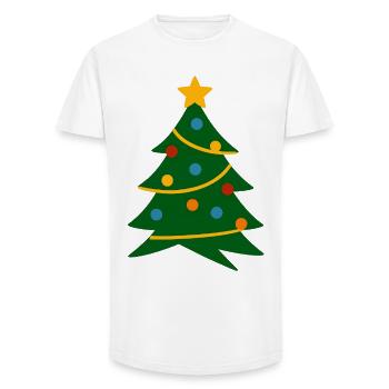 Festlicher Baum mit Girlanden - Long Fit Männer T-Shirt - Weiß - Vorne - AI Model Male 185 light (185cm)