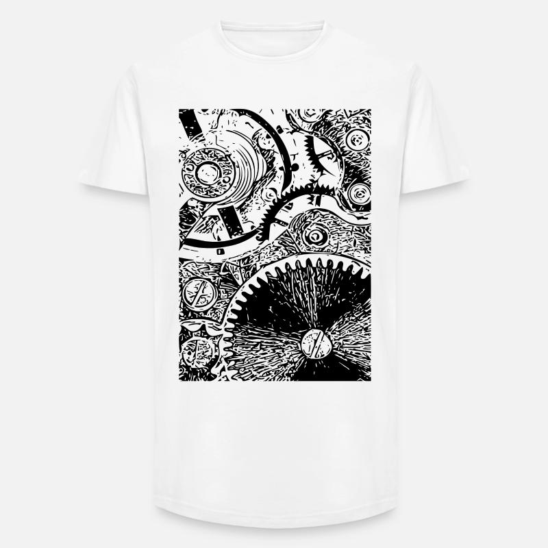 clockwork - Long Fit Men's T-Shirt - white