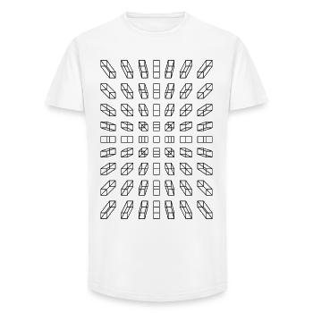 Hypno Bars: Pixels, Illusion & Retro - Long Fit Men's T-Shirt - white - Front - AI Model Male 185 light (185cm)