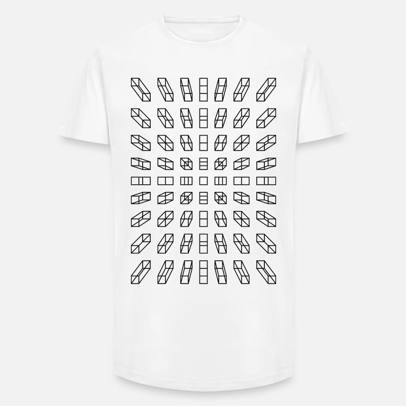 Hypno Balken: Pixel, Illusion & Retro - Long Fit Männer T-Shirt - Weiß