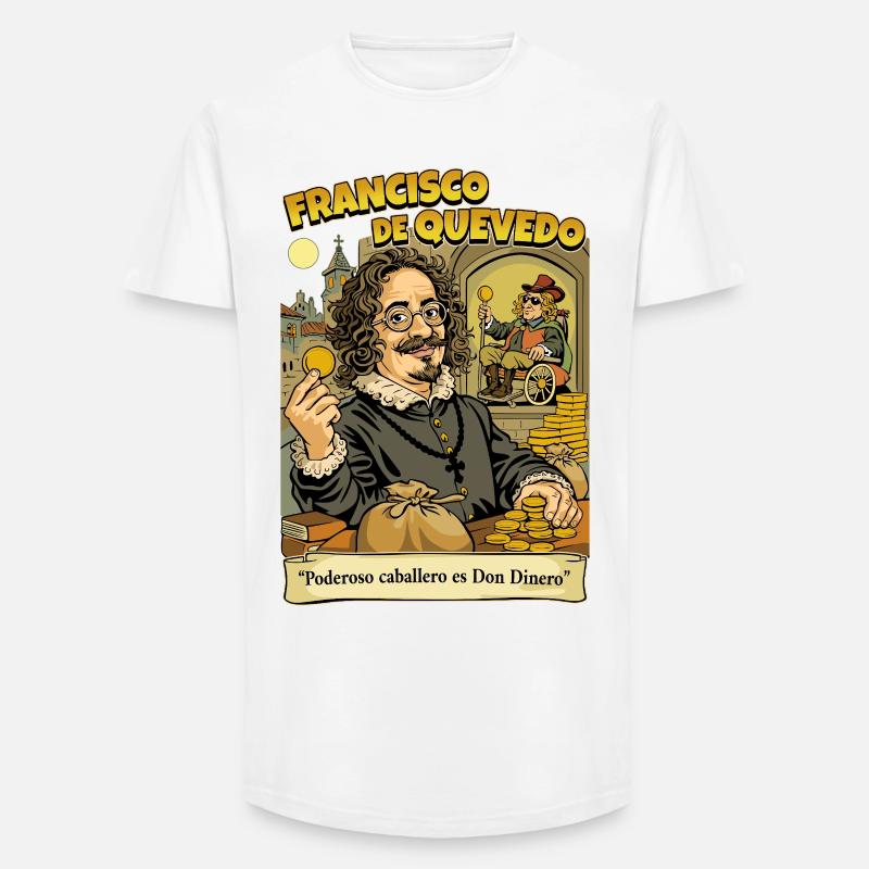 Francisco de Quevedo - Long Fit Männer T-Shirt - Weiß