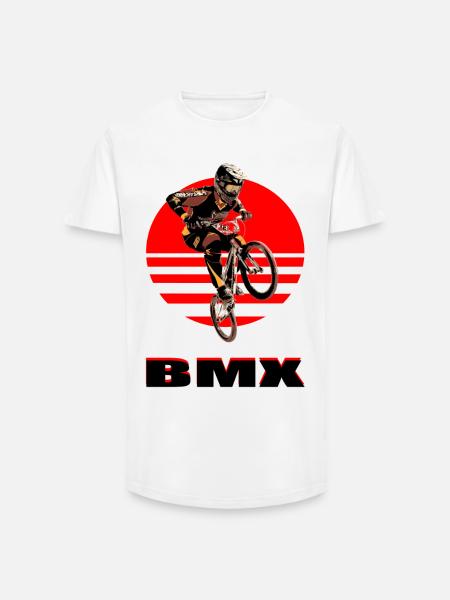 BMX Bike - Long Fit Men's T-Shirt - white