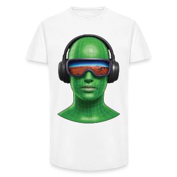 VIRTUAL JOURNEY - sound & vision - Long Fit Men's T-Shirt - white - Front - AI Model Male 185 light (185cm)