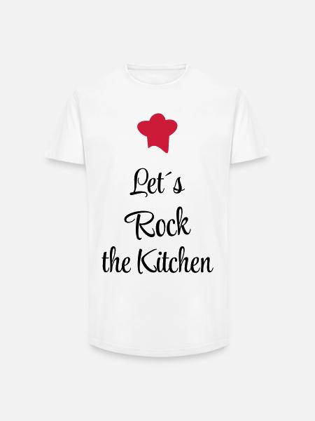 Let's rock the Kitchen - Long Fit Men's T-Shirt - white