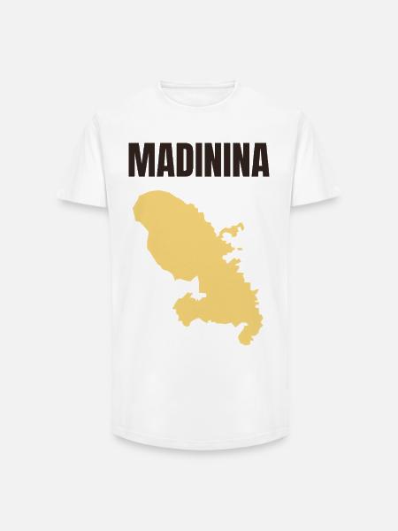 Madinina Martinique kort t-shirt - Long fit herre T-shirt - hvid