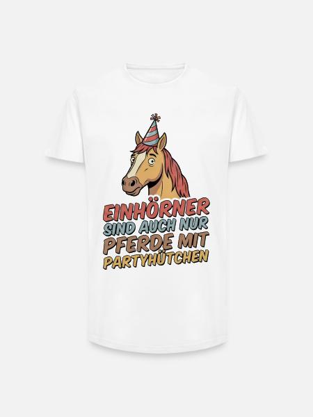 Party horse with hat - Long Fit Men's T-Shirt - white