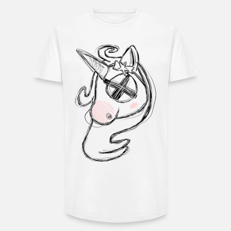 Totes Uni Grau - Long Fit Männer T-Shirt - Weiß