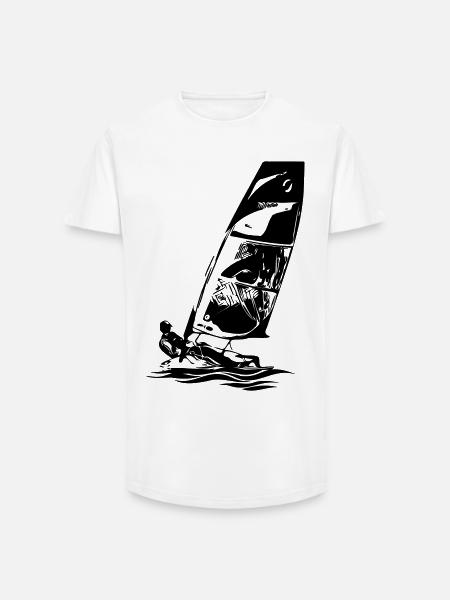Open Skiff Sailing dinghy Sailboat Regatta sailing Kids - Long Fit Men's T-Shirt - white