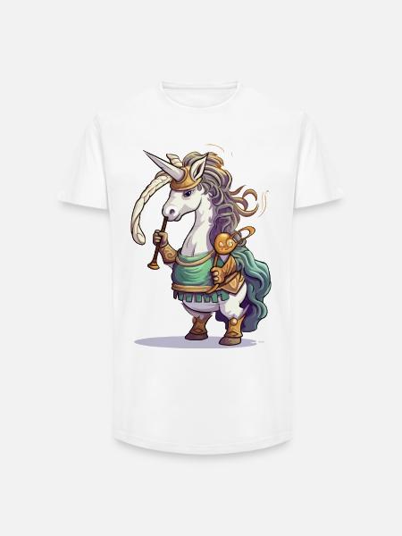 Unicornenkrieger Dudelsack - Long Fit Männer T-Shirt - Weiß