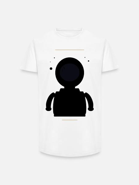 Minimalist Black Moon - Long Fit Men's T-Shirt - white