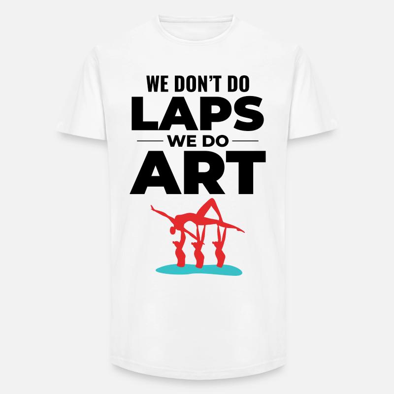 Dynamische akrobatische Silhouette Synchronschwimmen - Long Fit Männer T-Shirt - Weiß