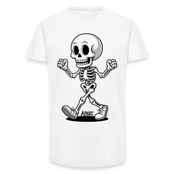 Tanzende Skelett-Streetwear - Long Fit Männer T-Shirt - Weiß - Vorne - AI Model Male 185 light (185cm)