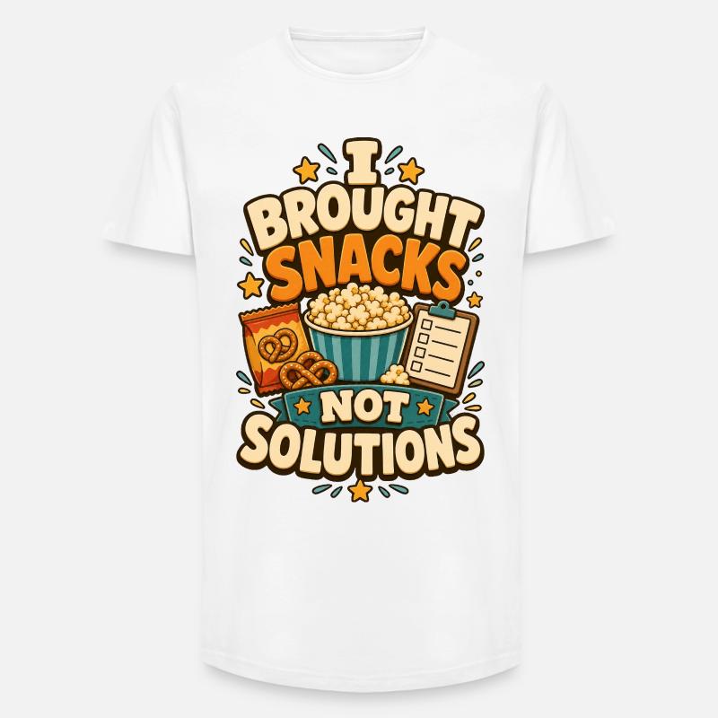 I Brought Snacks Not Solutions - Long Fit Männer T-Shirt - Weiß