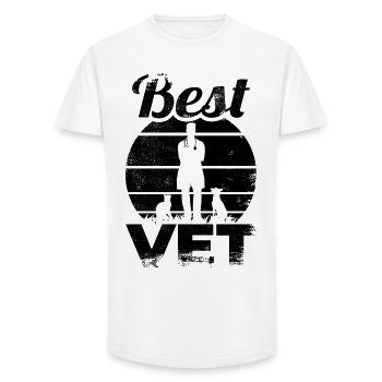 Bester Tiermediziner - Long Fit Männer T-Shirt - Weiß - Vorne - AI Model Male 185 light (185cm)
