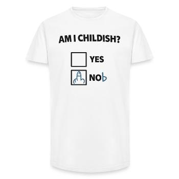 Am I childish? Ironic check - Long Fit Men's T-Shirt - white - Front - AI Model Male 185 light (185cm)