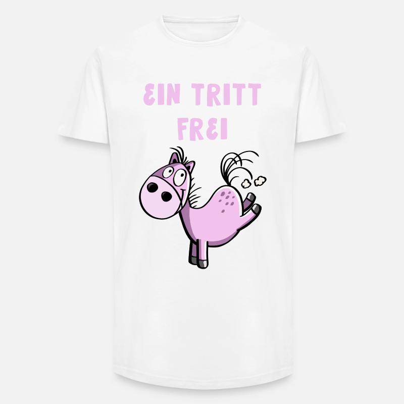 Ein Tritt Frei Pferdchen - Long Fit Männer T-Shirt - Weiß