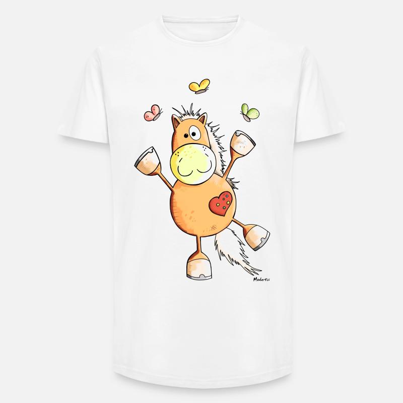 Priscilla das Pferd - Long Fit Männer T-Shirt - Weiß